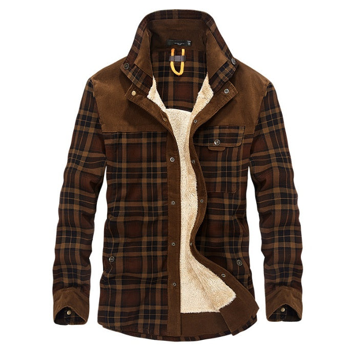 Men's winter type jacket, with fleece and cotton.