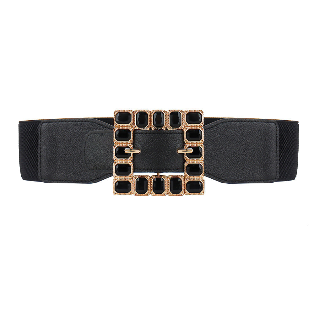 Women's Wide Belt Black And White