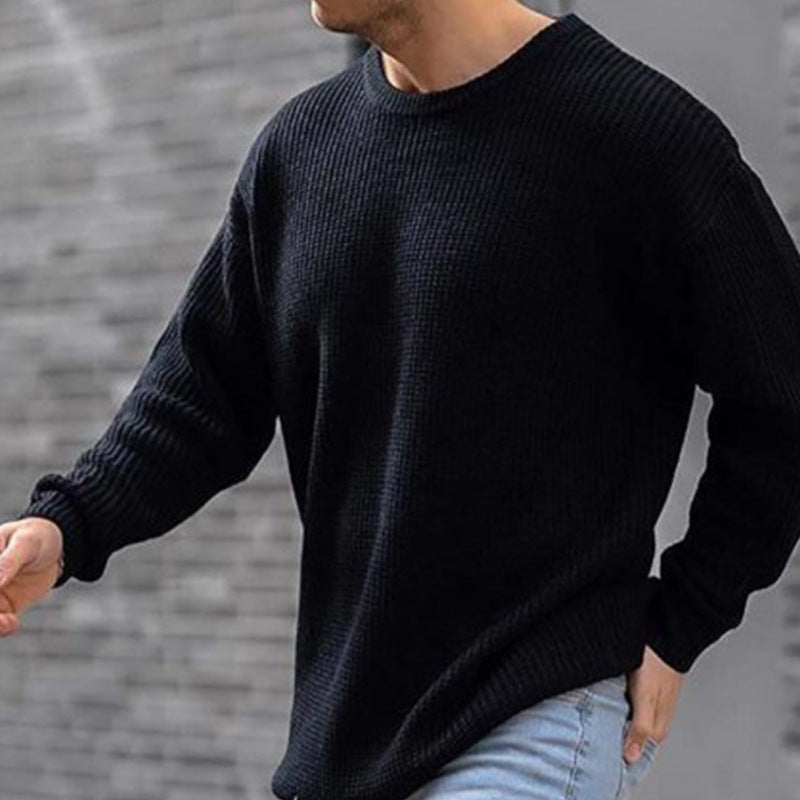 Men's good quality knitted sweater, all season type.