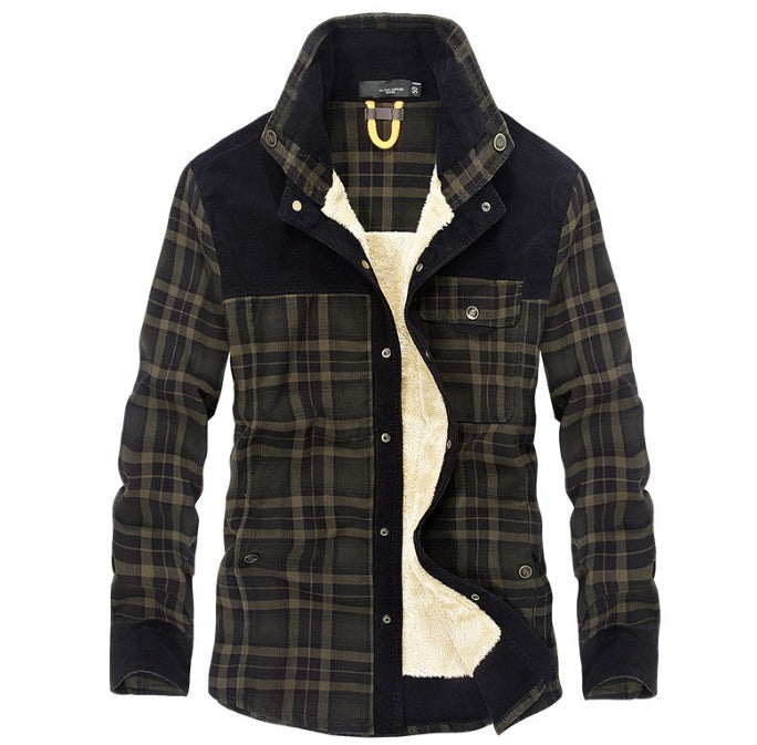 Men's winter type jacket, with fleece and cotton.