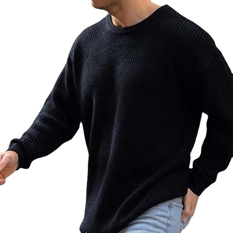 Men's good quality knitted sweater, all season type.