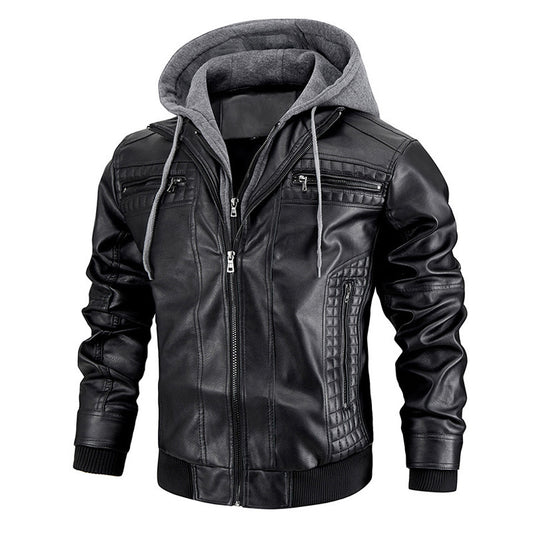 Men's Hooded Jacket With Zipper Pockets