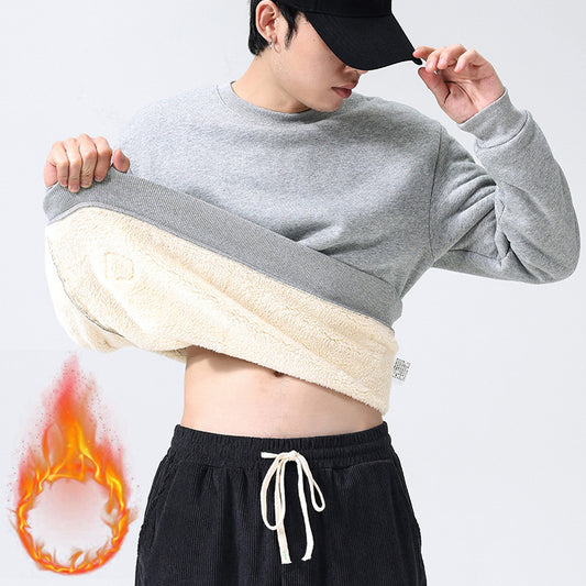 Men's warm winter fleece infused sweater, slim type, very warm!