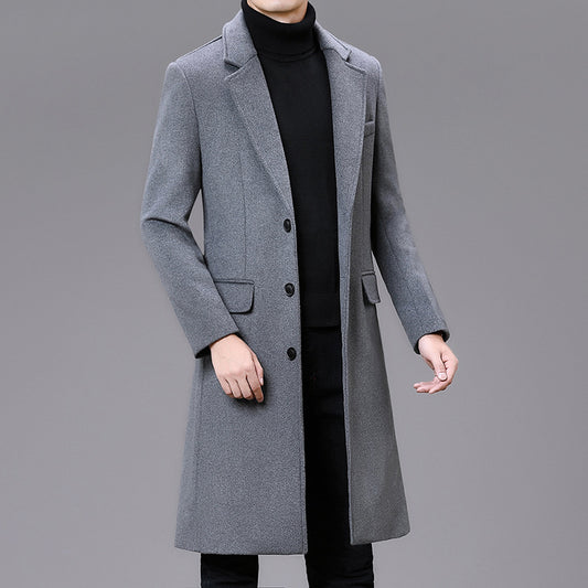 Men's Casual Long type good quality cotton Coat