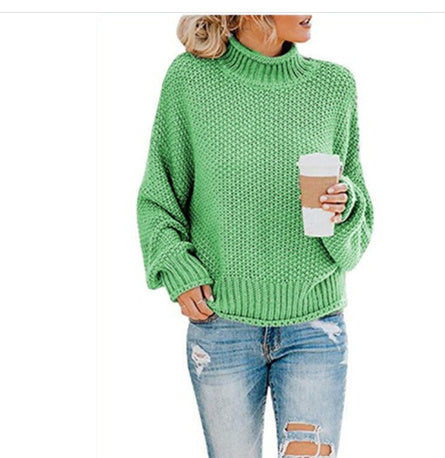 Women's Cardigan Thick, Turtleneck Sweater