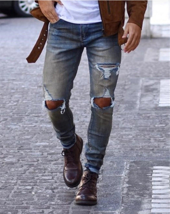 Men's Knee Ripped Pants