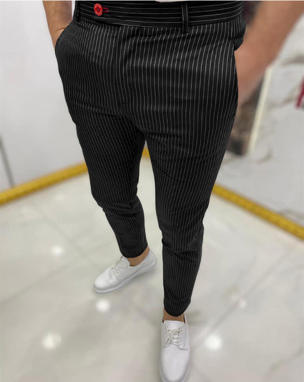 Men's Thin Striped Slim Clssy Pants, individual look