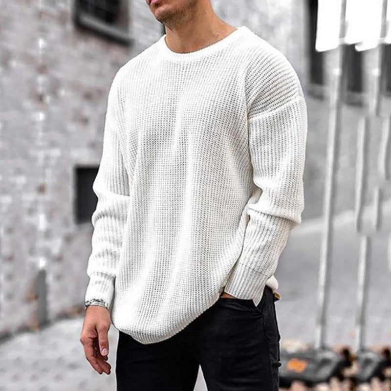 Men's good quality knitted sweater, all season type.