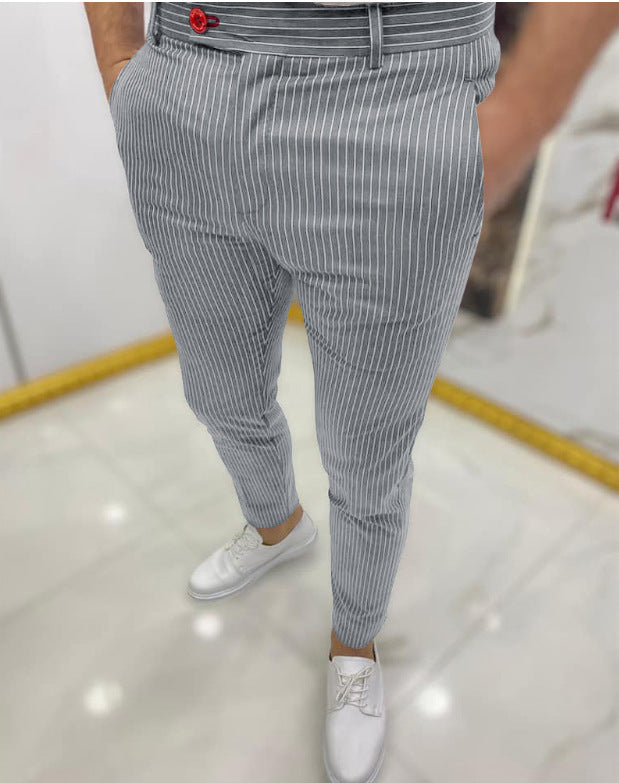 Men's Thin Striped Slim Clssy Pants, individual look