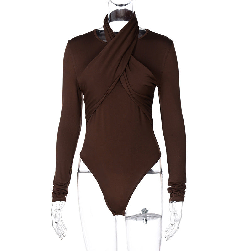 Women's  Long Sleeved bodysuit, Over Western Style Slim Onesie