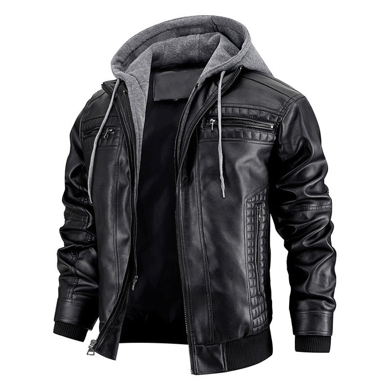 Men's Hooded Jacket With Zipper Pockets