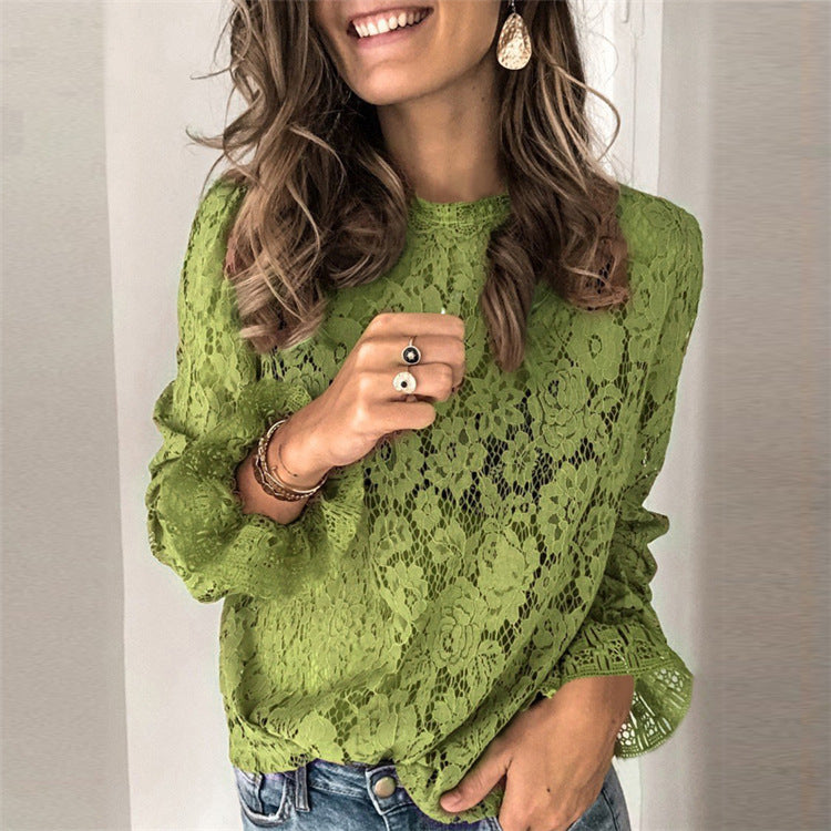 Women's Hollow lace shirt, beautiful colors!