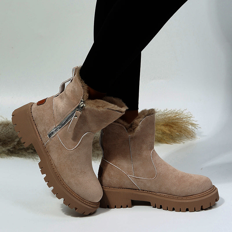 Women's Thick Plush Snow Boots, Non-slip for Winter