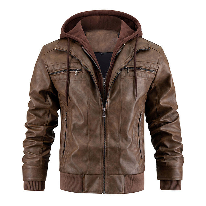 Men's Hooded Jacket With Zipper Pockets